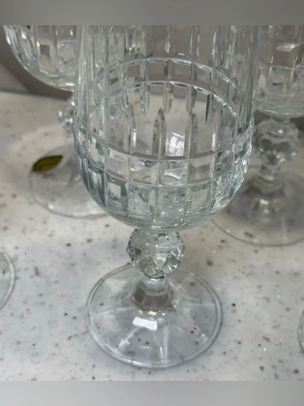 VINTAGE BOHEMIA CRYSTAL - Belfast Pattern - Lot Of 6 Fluted Champagne Glasses